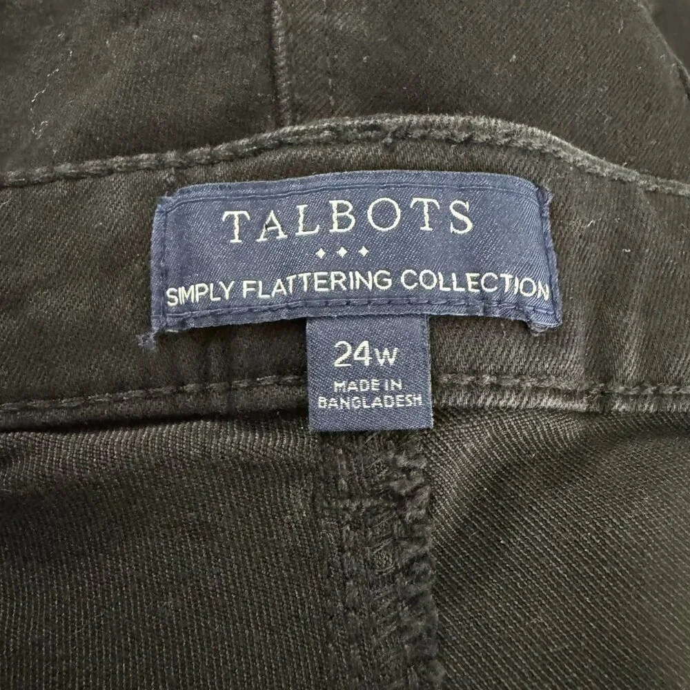 Talbots‎ Simply Flattering Jegging Jeans Womens 24W Black Stretch NWT PT-2341